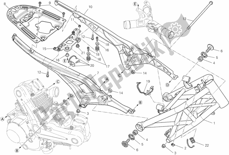 Wszystkie części do Rama Ducati Monster 795 ABS EU Thailand 2014